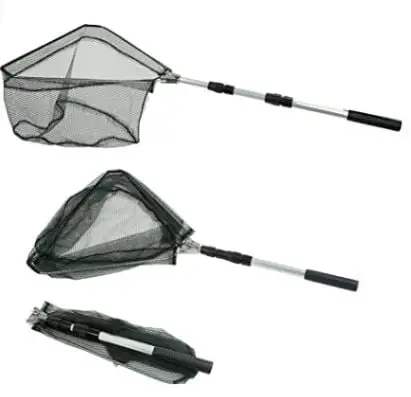 how to keep fish fresh while fishing: Fishing Landing Net with Telescoping Pole Handle